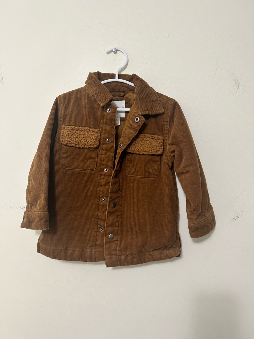 Kids Corduroy Sherpa-Trim Jacket - Brown